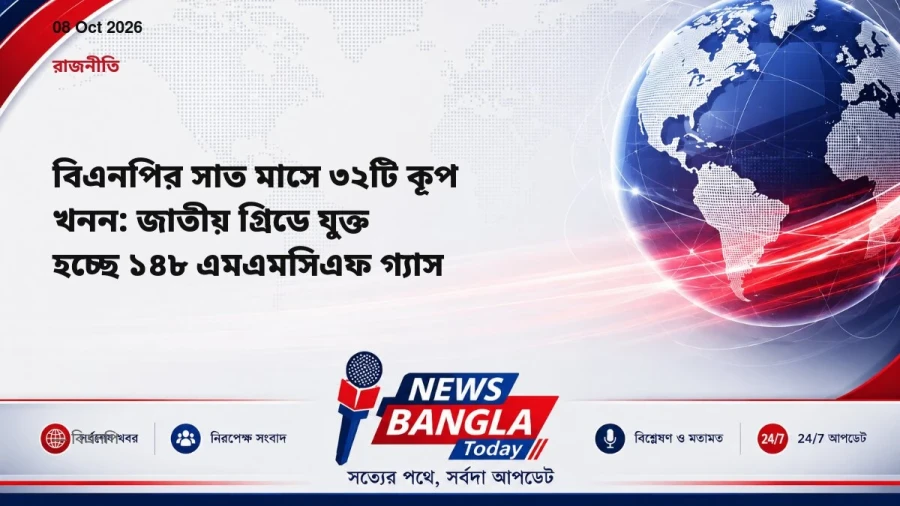 বিএনপির সাত মাসে ৩২টি কূপ খনন: জাতীয় গ্রিডে যুক্ত হচ্ছে ১৪৮ এমএমসিএফ গ্যাস